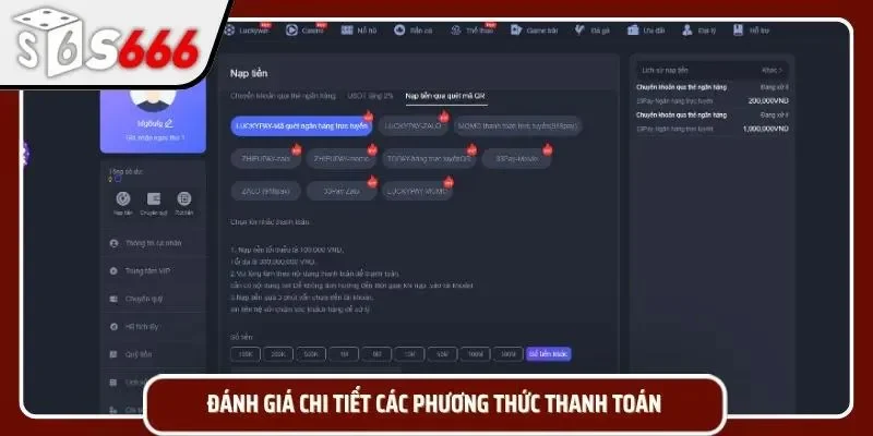 Tìm hiểu chi tiết về các phương thức thanh toán tại nhà cái S666